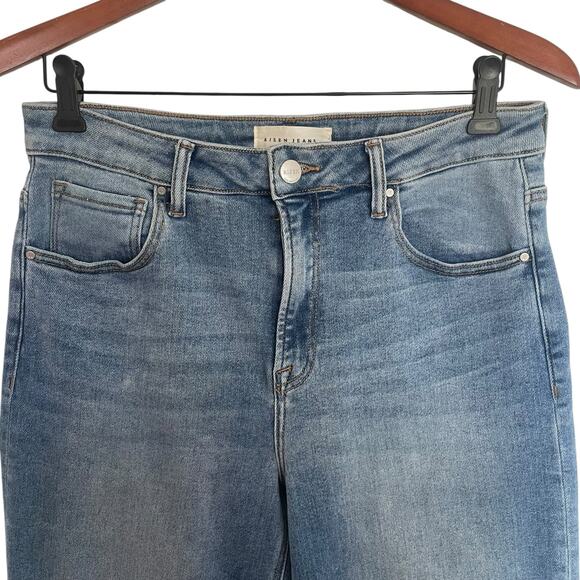 Risen High Rise WIde Leg Jeans Size 11/30 Medium Wash Stretchy Fall Casual Denim - Picture 4 of 8